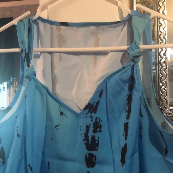 Blue and black print tank top - Picture 2 of 5